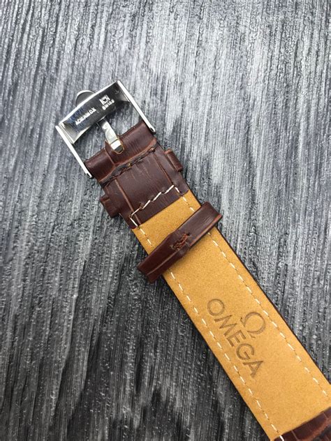 omega watch with strap|authentic leather Omega Watch strap.